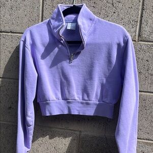 Lavender Quarter-Zip Women's Top